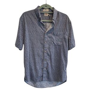 Faherty Men's Blue Patterned Button Down Shirt men's size M